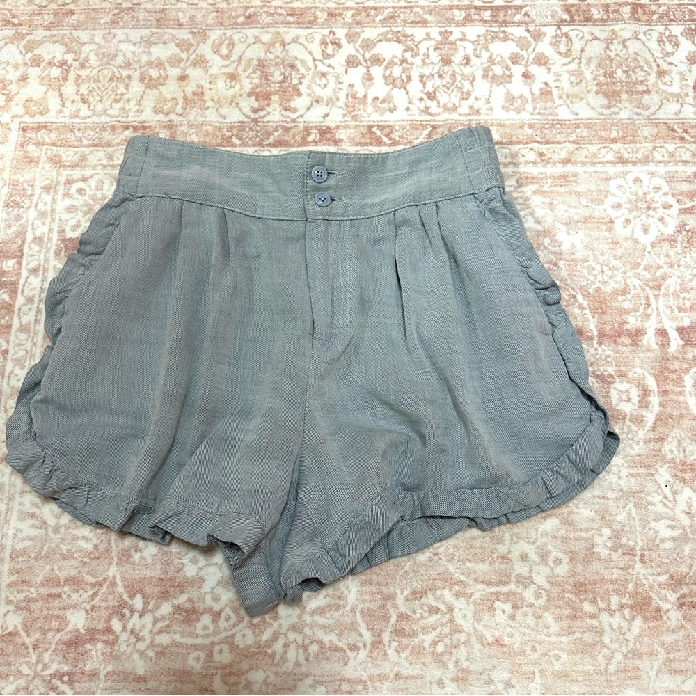 Blue Ruffle Edge Shorts WHO WHAT WEAR - Picture 7 of 11